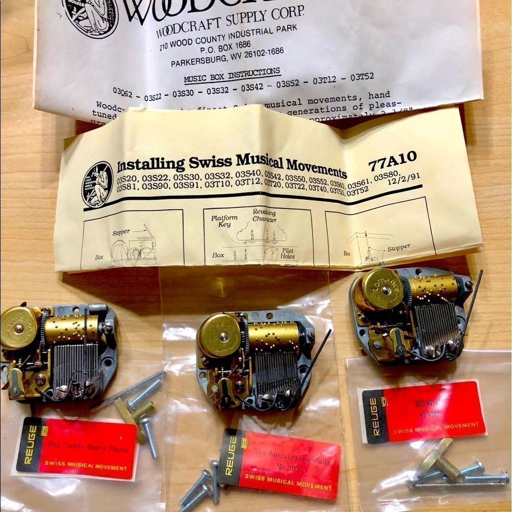 Reuge Swiss Musical Movement Mechanical Lot of 3